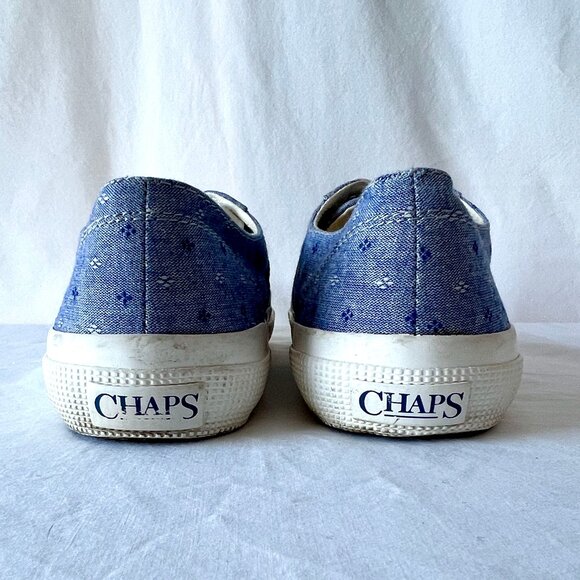 Chaps Sneakers, "Caelyn" Chambray Dot Foulard Blue Lace up, Size 8, EC! - Picture 12 of 12